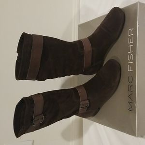 Marc Fisher Brown Multi Suede Boots